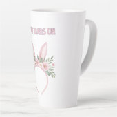 Aquarellfarbene Bunny Ohren mit Blume Milchtasse (Rechte Ecke)