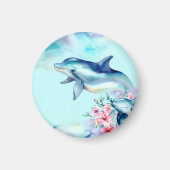 Aquarellfarbene Dolphin Magnet (Vorne)