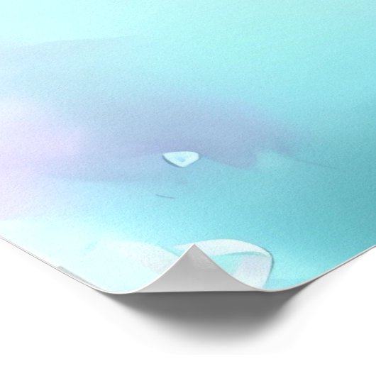 Aquarellfarbene Dolphin Poster (Ecke)