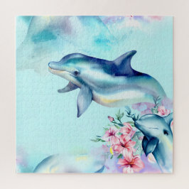 Aquarellfarbene Dolphin Puzzle