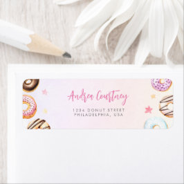 Aquarellfarbene Donuts 2. Geburtstag Rosa Name
