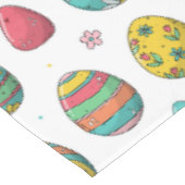 Aquarellfarbene Eier Tulpen Ostern Tischdecke (Schrägansicht)