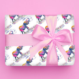 Aquarellfarbene Elefanten Geschenkpapier