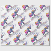 Aquarellfarbene Elefanten Geschenkpapier (Flach)