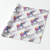 Aquarellfarbene Elefanten Geschenkpapier (Ungerollt)