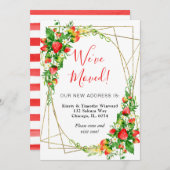 Aquarellfarbene Erdbeeren Rahmen, den wir verschob Ankündigung (Vorne/Hinten)