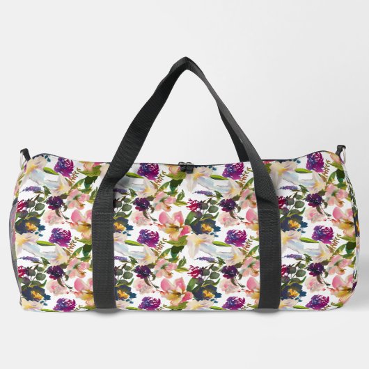 Aquarellfarbene Exotic Floral Lilien LilLarge Duffle Bag (Rückseite)