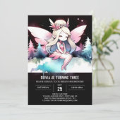 Aquarellfarbene Fairy Birthday Einladung (Stehend Vorderseite)