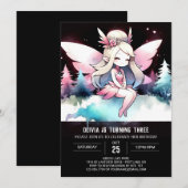 Aquarellfarbene Fairy Birthday Einladung (Vorne/Hinten)