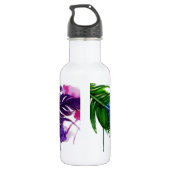 Aquarellfarbene Feder Edelstahlflasche (Rückseite)