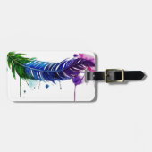 Aquarellfarbene Feder Gepäckanhänger (Vorderseite horizontal)