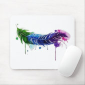 Aquarellfarbene Feder Mousepad (Mit Mouse)