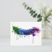 Aquarellfarbene Feder Postkarte (Stehend Vorderseite)