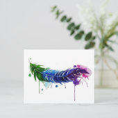 Aquarellfarbene Feder Postkarte (Stehend Vorderseite)