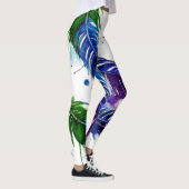 Aquarellfarbene Federn Leggings (Rechts)