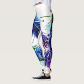 Aquarellfarbene Federn Leggings (Links)