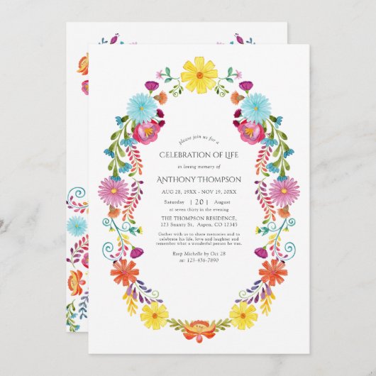 Aquarellfarbene Fest am Rande des Lebens Einladung (Vorne/Hinten)