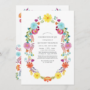 Aquarellfarbene Fest am Rande des Lebens Einladung