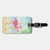Aquarellfarbene Flamingos am Strand Gepäckanhänger (Vorderseite horizontal)