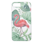 Aquarellfarbene Flamingos und Blätter. Case-Mate iPhone Hülle (Rückseite)