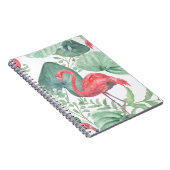 Aquarellfarbene Flamingos und Blätter. Notizblock (Rechte Seite)