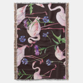 Aquarellfarbene Flamingos und wilde Blume Muster. Decke (Vorderseite Vertikal)