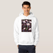 Aquarellfarbene Flamingos und wilde Blume Muster. Hoodie (Vorne ganz)