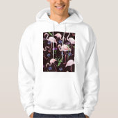Aquarellfarbene Flamingos und wilde Blume Muster. Hoodie (Vorderseite)