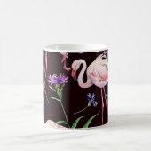 Aquarellfarbene Flamingos und wilde Blume Muster. Kaffeetasse (Mittel)