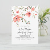 Aquarellfarbene Flora Romantische Probe Abendessen Einladung (Stehend Vorderseite)