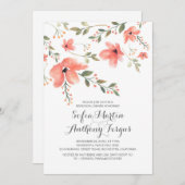 Aquarellfarbene Flora Romantische Probe Abendessen Einladung (Vorne/Hinten)