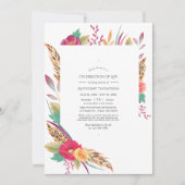 Aquarellfarbene florale Safari Feier zum Foto des  Einladung (Vorderseite)