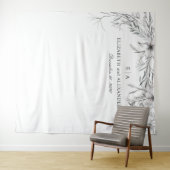 Aquarellfarbene, florale Umgebung. Hochzeitshinter Wandteppich (Beispiel (Horizontal))