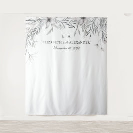 Aquarellfarbene, florale Umgebung. Hochzeitshinter Wandteppich