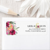 Aquarellfarbene, florrosa Hochzeitsstimmung Rückse (Insitu)