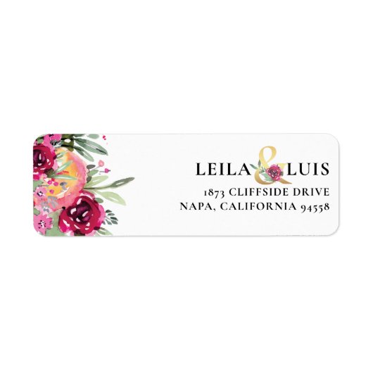 Aquarellfarbene, florrosa Hochzeitsstimmung Rückse (Vorne)