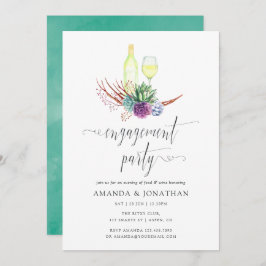 Aquarellfarbene Frische Weinprobe Party Einladung