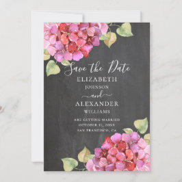 Aquarellfarbene fuchsienfarbene Blume. Blumenklats Save The Date