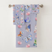 Aquarellfarbene gemischte Farbschmetterlinge und B Badhandtuch Set (Insitu)
