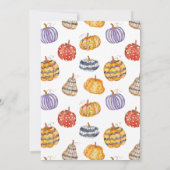 Aquarellfarbene Gemusterte Pumpkins Einladung (Rückseite)
