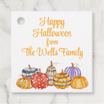 Aquarellfarbene Gemusterte Pumpkins