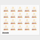 Aquarellfarbene Gemusterte Pumpkins Quadratischer Aufkleber (Blatt)