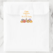 Aquarellfarbene Gemusterte Pumpkins Quadratischer Aufkleber (Tasche)