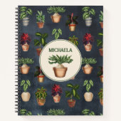 Aquarellfarbene gepunktete Pflanze Rustikales Must Notizblock (Vorderseite)