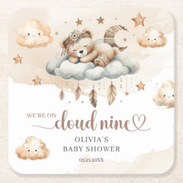 Aquarellfarbene, geschlechtsneutrale Teddybär-Wolk Rechteckiger Pappuntersetzer