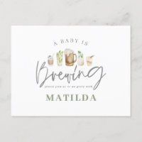 Aquarellfarbene Getränke Babydusche Party