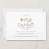Aquarellfarbene Getränke Bachelorette Wochenende Ankündigung (Vorderseite)