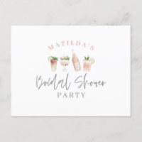 Aquarellfarbene Getränke Brautparty Party