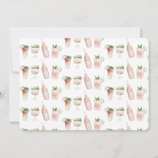 Aquarellfarbene Getränke dreißig & durstig Ankündigung (Rückseite)