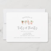 Aquarellfarbene Getränke dreißig & durstig Ankündigung (Vorderseite)